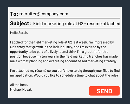 how to send email to recruiter after applying